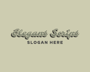 Retro Cursive Script logo design