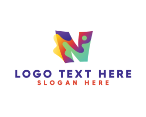 Bold - Colorful Splash Letter N logo design