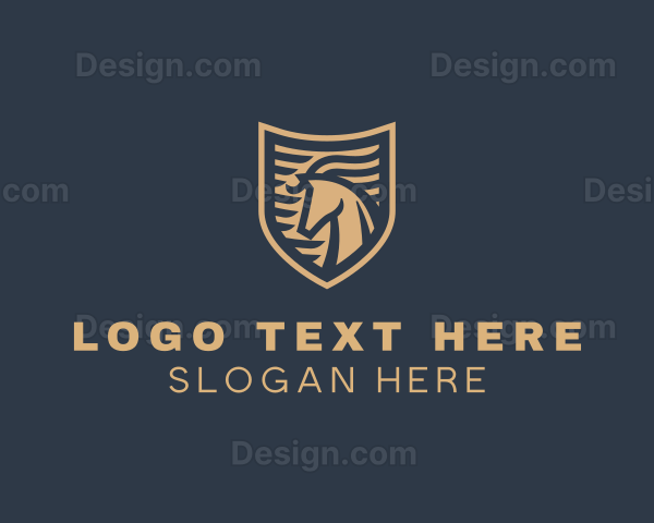 Elegant Horse Shield Logo