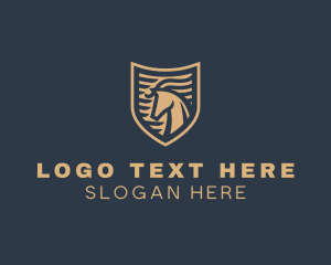 Elegant Horse Shield logo design