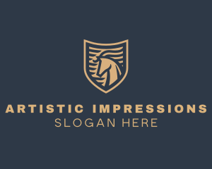 Elegant Horse Shield logo design