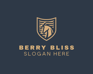 Elegant Horse Shield logo design