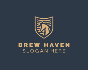 Elegant Horse Shield logo design