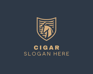 Elegant Horse Shield logo design