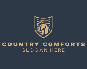 Elegant Horse Shield logo