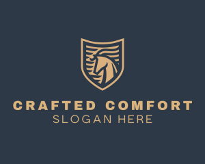 Elegant Horse Shield logo design