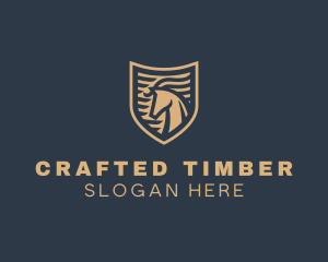 Elegant Horse Shield logo design