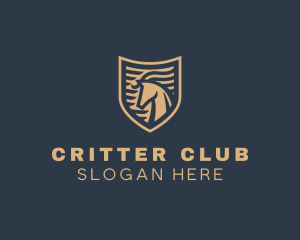 Elegant Horse Shield logo design