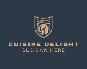 Elegant Horse Shield logo design