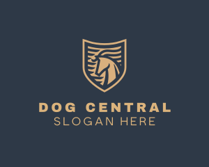 Elegant Horse Shield logo design