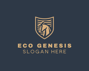 Elegant Horse Shield logo design