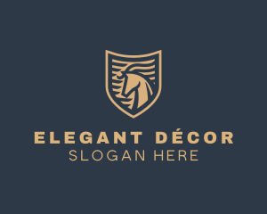 Elegant Horse Shield logo design