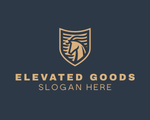 Elegant Horse Shield logo design