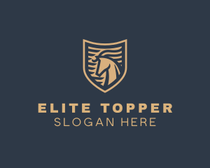 Elegant Horse Shield logo design