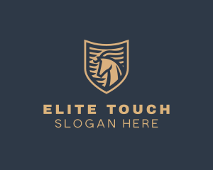 Elegant Horse Shield logo design