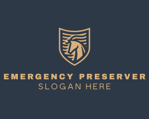 Elegant Horse Shield logo design