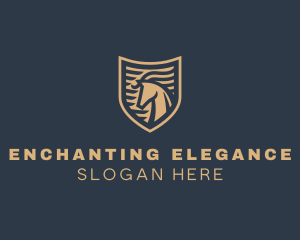 Elegant Horse Shield logo design