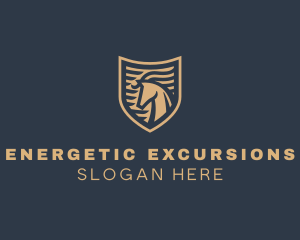 Elegant Horse Shield logo design