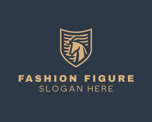 Elegant Horse Shield logo design