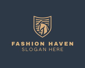 Elegant Horse Shield logo design