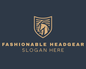 Elegant Horse Shield logo design