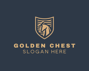 Elegant Horse Shield logo design