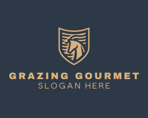 Elegant Horse Shield logo design