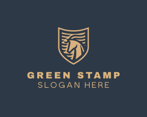 Elegant Horse Shield logo design