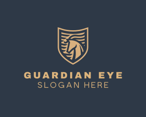 Elegant Horse Shield logo design