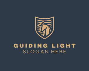 Elegant Horse Shield logo design