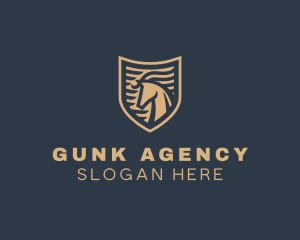 Elegant Horse Shield logo design