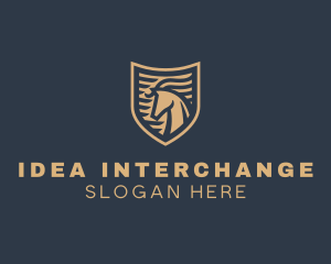 Elegant Horse Shield logo design