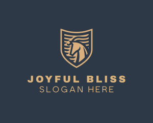 Elegant Horse Shield logo design