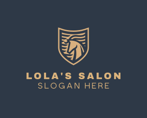 Elegant Horse Shield logo design