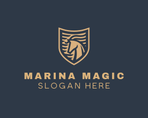 Elegant Horse Shield logo design