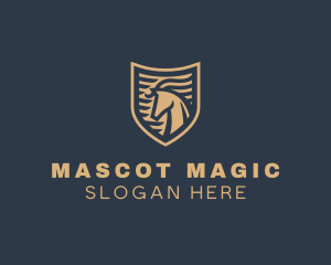 Elegant Horse Shield logo design