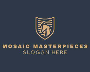 Elegant Horse Shield logo design