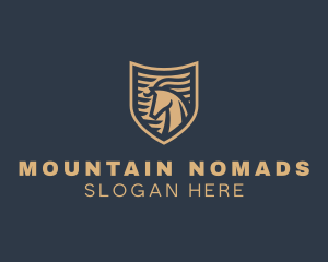 Elegant Horse Shield logo design