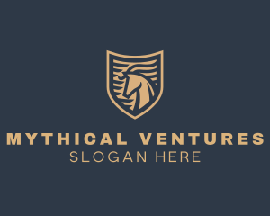 Elegant Horse Shield logo design