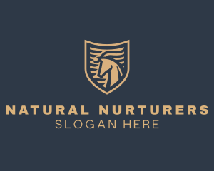 Elegant Horse Shield logo design