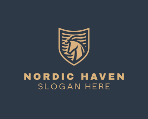 Elegant Horse Shield logo design