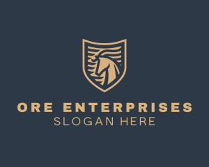 Elegant Horse Shield logo design