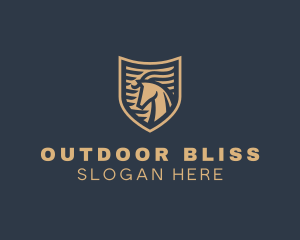 Elegant Horse Shield logo design