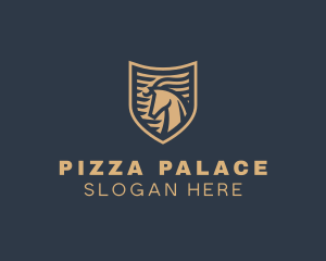 Elegant Horse Shield logo design