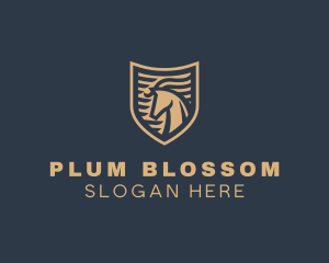 Elegant Horse Shield logo design