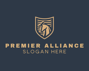 Elegant Horse Shield logo design