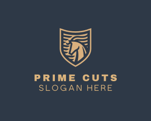 Elegant Horse Shield logo design