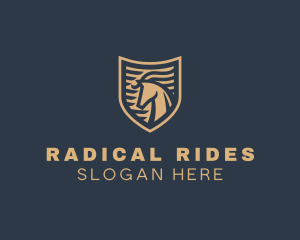 Elegant Horse Shield logo design