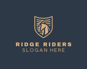 Elegant Horse Shield logo design