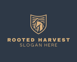 Elegant Horse Shield logo design